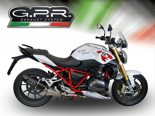 Pot echappement compatible avec Bmw R 1200 R Lc 2017-2019, Furore Evo4 Nero, Échappement légal, homologué,silencieux avec db killer amovible et tuyau de liaison spécifique 