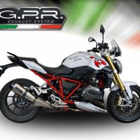 Pot echappement compatible avec Bmw R 1200 R Lc 2017-2019, GP Evo4 Titanium, Échappement légal, homologué,silencieux avec db killer amovible et tuyau de liaison spécifique 