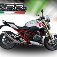 Pot echappement compatible avec Bmw R 1200 R Lc 2017-2019, Powercone Evo, Échappement légal, homologué,silencieux avec db killer amovible et tuyau de liaison spécifique 