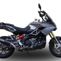 Pot echappement compatible avec Aprilia Caponord 1200 2013-2016, Furore Nero, Échappement légal, homologué,silencieux avec db killer amovible et tuyau de liaison spécifique 