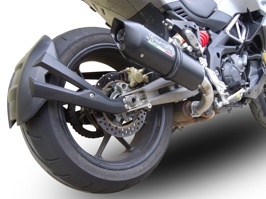 Pot echappement compatible avec Aprilia Caponord 1200 2013-2016, Furore Nero, Échappement légal, homologué,silencieux avec db killer amovible et tuyau de liaison spécifique 