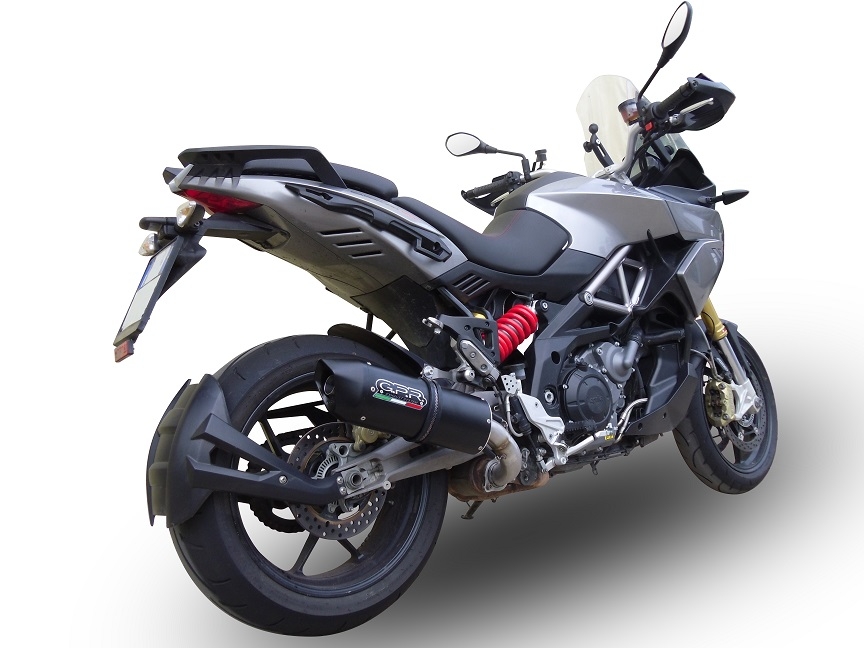 Pot echappement compatible avec Aprilia Caponord 1200 2013-2016, Furore Nero, Échappement légal, homologué,silencieux avec db killer amovible et tuyau de liaison spécifique 
