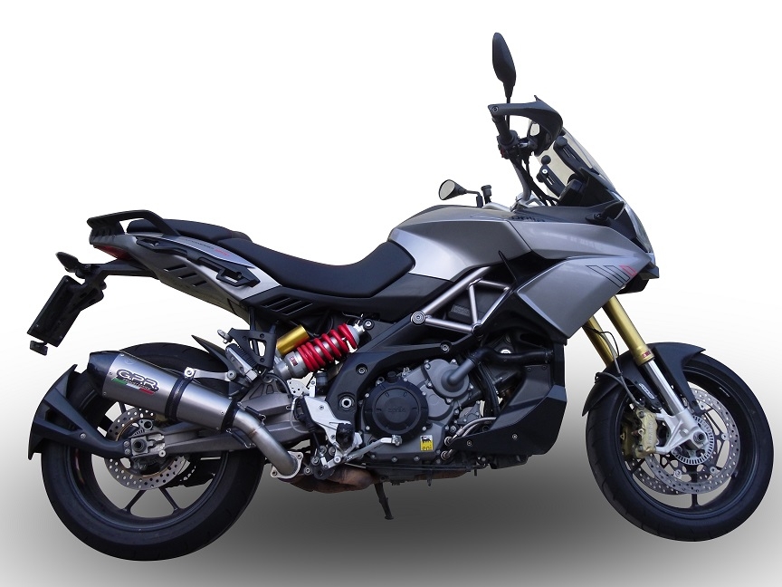 GPR pot echappement compatible avec  Aprilia Caponord 1200 2013-2016, New Grand Prix Evo Titanium, Échappement légal, homologué,silencieux avec db killer amovible et tuyau de liaison spécifique 