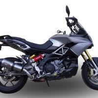 GPR pot echappement compatible avec  Aprilia Caponord 1200 2013-2016, New Grand Prix Evo Titanium, Échappement légal, homologué,silencieux avec db killer amovible et tuyau de liaison spécifique 