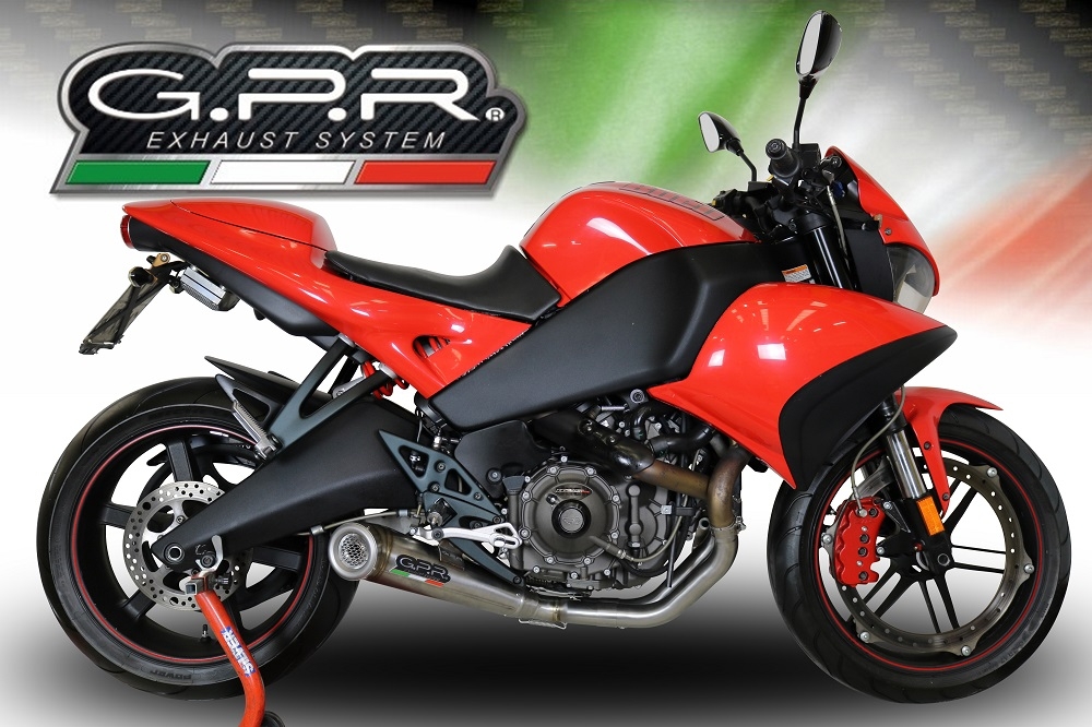 Pot echappement compatible avec Buell 1125 R -CR 2005-2009, Powercone Evo, Pot échappement homologué et légal, silencieux avec mi-collecteur y db killer amovible 