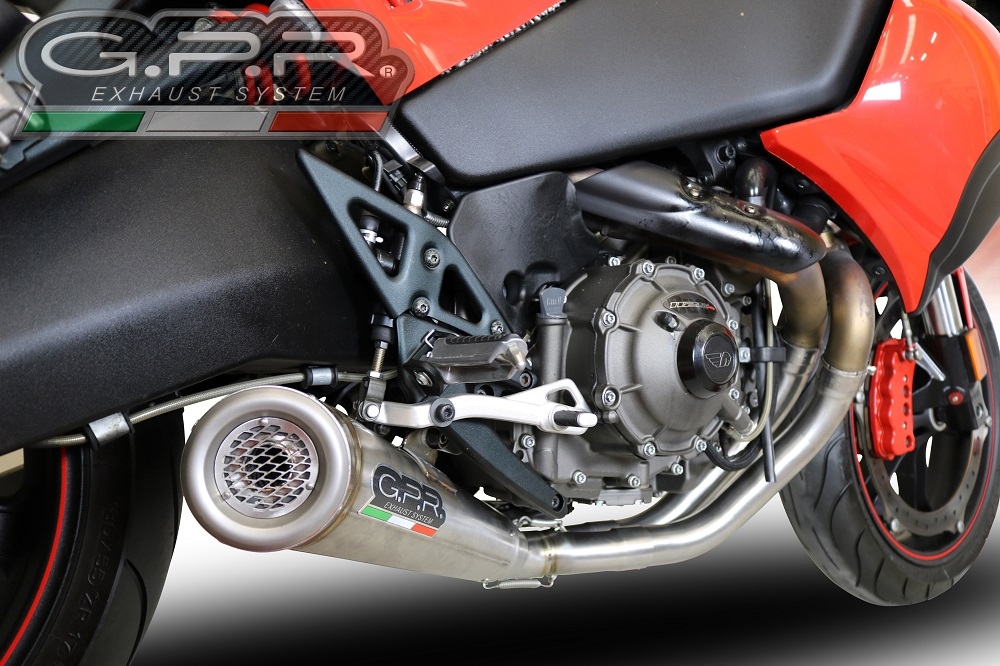 Pot echappement compatible avec Buell 1125 R -CR 2005-2009, Powercone Evo, Pot échappement homologué et légal, silencieux avec mi-collecteur y db killer amovible 