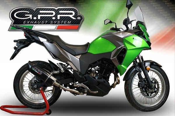 Pot echappement compatible avec Kawasaki Versys-X 250 2017-2020, Furore Evo4 Nero, Échappement légal, homologué,silencieux avec catalyseur, db killer amovible et tuyau de liaison spécifique 