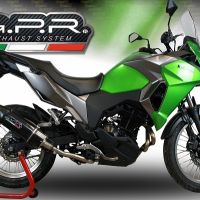 Pot echappement compatible avec Kawasaki Versys-X 250 2017-2020, Furore Evo4 Nero, Échappement légal, homologué,silencieux avec catalyseur, db killer amovible et tuyau de liaison spécifique 