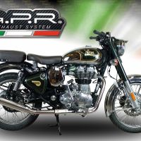 Pot echappement compatible avec Royal Enfield Classic - Bullet Efi 500 2017-2020, Deeptone Inox, Pot Échappement slip-on homologué, légal, avec db killer amovible, tuyau de liaison et catalyseur 