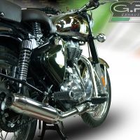 Pot echappement compatible avec Royal Enfield Classic - Bullet Efi 500 2017-2020, Deeptone Inox, Pot Échappement slip-on homologué, légal, avec db killer amovible, tuyau de liaison et catalyseur 