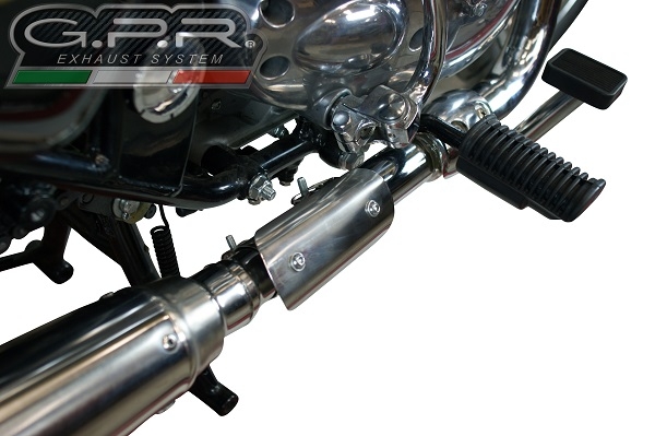 Pot echappement compatible avec Royal Enfield Continental GT 535 2014-2016, Satinox , Pot echappement racing,silencieux avec db killer et des tuyaux de liaison sans homologation 