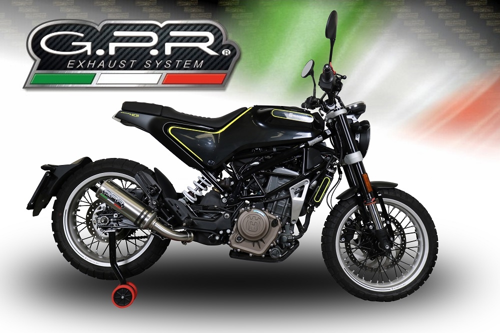 Pot echappement compatible avec Husqvarna Vitpilen 401 2018-2019, M3 Inox , Échappement légal, homologué,silencieux avec db killer amovible et tuyau de liaison spécifique 