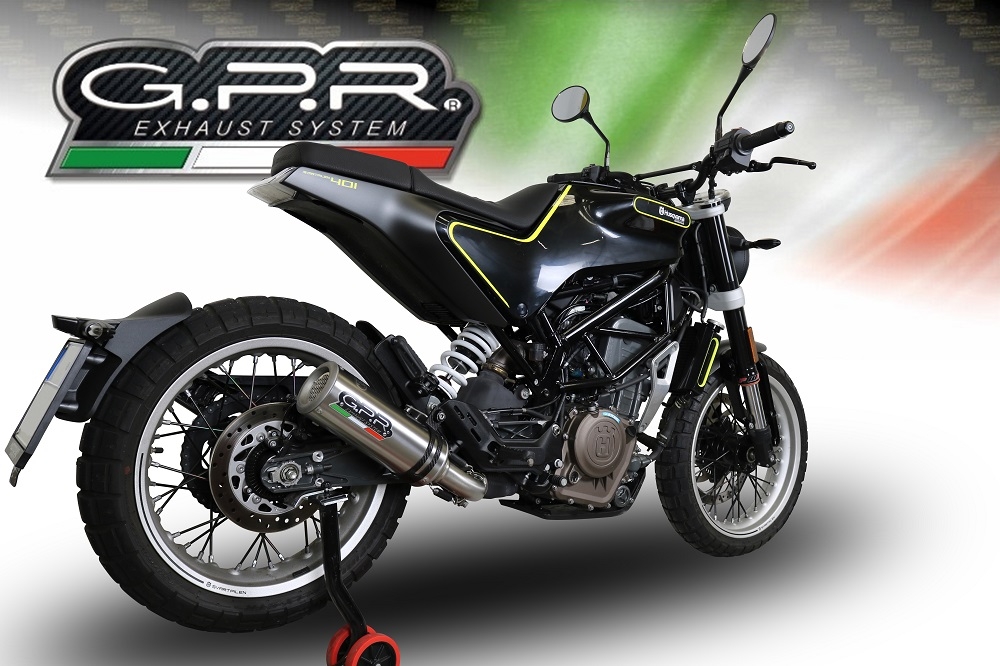 Pot echappement compatible avec Husqvarna Vitpilen 401 2018-2019, M3 Inox , Échappement légal, homologué,silencieux avec db killer amovible et tuyau de liaison spécifique 