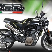 Pot echappement compatible avec Husqvarna Svartpilen 401 2018-2019, M3 Inox , Pot échappement homologué et légal, silencieux avec mi-collecteur, db killer amovible et catalyseur 