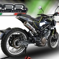 Pot echappement compatible avec Husqvarna Svartpilen 401 2018-2019, M3 Inox , Pot échappement homologué et légal, silencieux avec mi-collecteur, db killer amovible et catalyseur 
