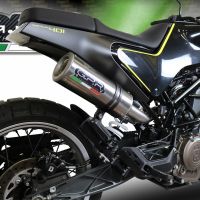 Pot echappement compatible avec Husqvarna Svartpilen 401 2018-2019, M3 Titanium Natural, Pot échappement homologué et légal, silencieux avec mi-collecteur, db killer amovible et catalyseur 