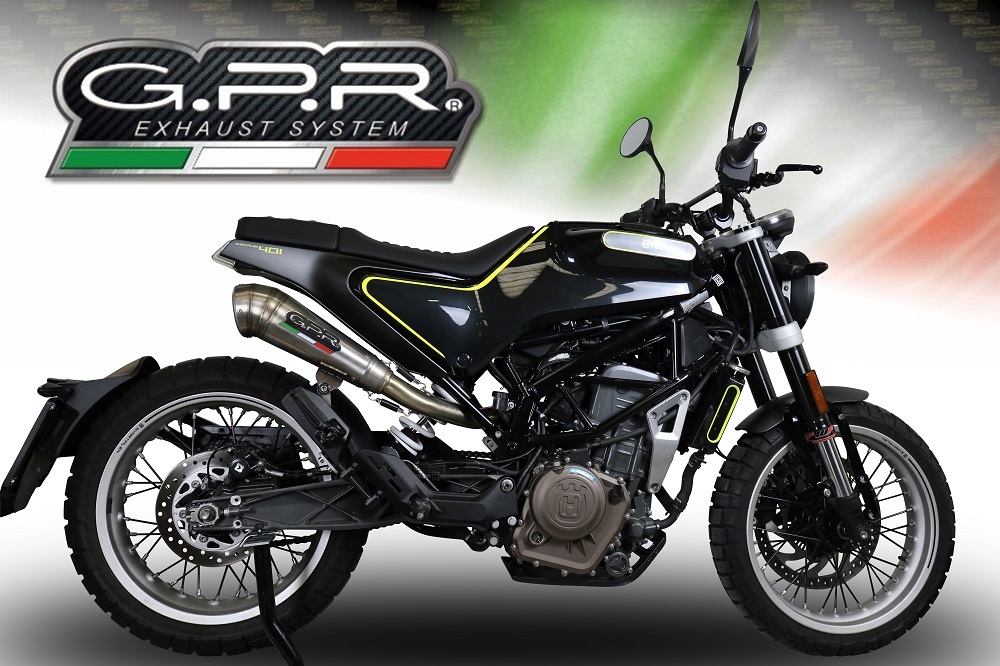 Pot echappement compatible avec Husqvarna Vitpilen 401 2018-2019, Powercone Evo, Échappement légal, homologué,silencieux avec catalyseur, db killer amovible et tuyau de liaison spécifique 