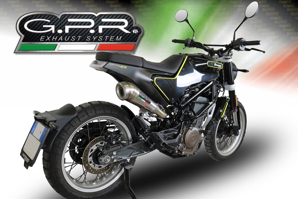 Pot echappement compatible avec Husqvarna Vitpilen 401 2018-2019, Powercone Evo, Échappement légal, homologué,silencieux avec catalyseur, db killer amovible et tuyau de liaison spécifique 