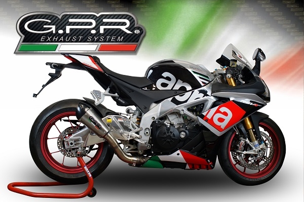 GPR pot echappement compatible avec  Aprilia Rsv4 1000 2015-2016, New Grand Prix Evo Titanium, Échappement légal, homologué,silencieux avec catalyseur, db killer amovible et tuyau de liaison spécifique 