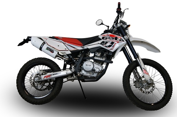 Pot echappement compatible avec Beta RR 125 Enduro Lc 4t 2010-2018, Albus Ceramic, Échappement légal, homologué,silencieux avec db killer amovible et tuyau de liaison spécifique 