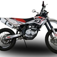 Pot echappement compatible avec Beta RR 125 Enduro Lc 4t 2010-2018, Albus Ceramic, Échappement légal, homologué,silencieux avec db killer amovible et tuyau de liaison spécifique 