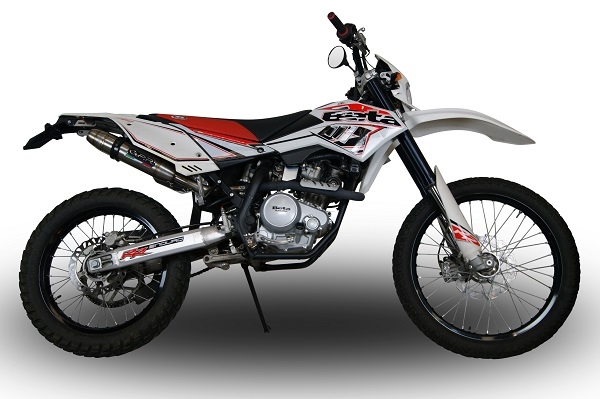 Pot echappement compatible avec Beta RR 125 Enduro Lc 4t 2010-2018, Deeptone Inox, Échappement légal, homologué,silencieux avec db killer amovible et tuyau de liaison spécifique 