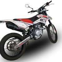 Pot echappement compatible avec Beta RR 125 Enduro Lc 4t 2010-2018, Furore Poppy, Échappement légal, homologué,silencieux avec db killer amovible et tuyau de liaison spécifique 