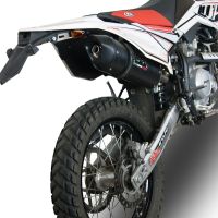 Pot echappement compatible avec Beta RR 125 Enduro Lc 4t 2010-2018, Furore Nero, Échappement légal, homologué,silencieux avec db killer amovible et tuyau de liaison spécifique 