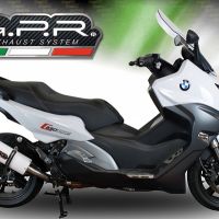 Pot echappement compatible avec Bmw C 650 Sport 2016-2020, Albus Evo4, Échappement légal, homologué,silencieux avec db killer amovible et tuyau de liaison spécifique 