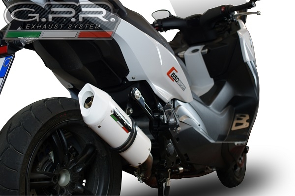 Pot echappement compatible avec Bmw C 650 Sport 2016-2020, Albus Evo4, Échappement légal, homologué,silencieux avec db killer amovible et tuyau de liaison spécifique 