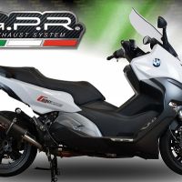 Pot echappement compatible avec Bmw C 650 Sport 2016-2020, Furore Evo4 Nero, Échappement légal, homologué,silencieux avec db killer amovible et tuyau de liaison spécifique 