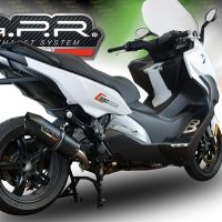Pot echappement compatible avec Bmw C 650 Sport 2016-2020, Furore Evo4 Nero, Échappement légal, homologué,silencieux avec db killer amovible et tuyau de liaison spécifique 