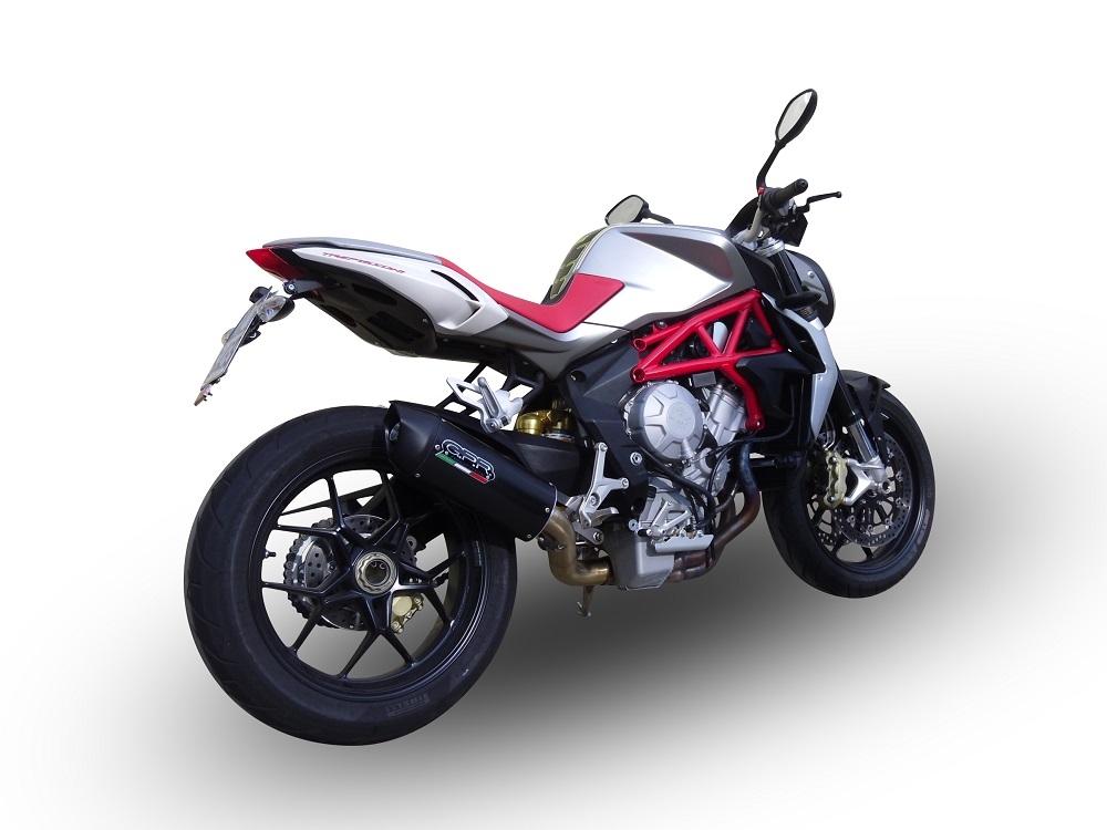 Pot echappement compatible avec Mv Agusta Brutale 800 2012-2016, Furore Nero, Échappement légal, homologué,silencieux avec db killer amovible et tuyau de liaison spécifique 