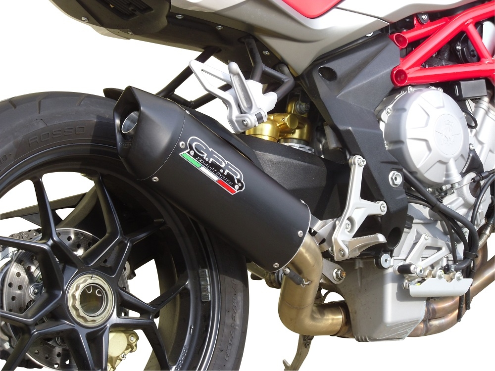 Pot echappement compatible avec Mv Agusta Brutale 800 2012-2016, Furore Nero, Échappement légal, homologué,silencieux avec db killer amovible et tuyau de liaison spécifique 