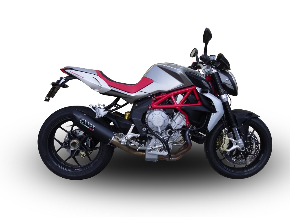 Pot echappement compatible avec Mv Agusta Brutale 800 2012-2016, Furore Nero, Échappement légal, homologué,silencieux avec db killer amovible et tuyau de liaison spécifique 
