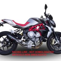 Pot echappement compatible avec Mv Agusta Brutale 800 2017-2020, Furore Evo4 Nero, Échappement légal, homologué,silencieux avec catalyseur, db killer amovible et tuyau de liaison spécifique 