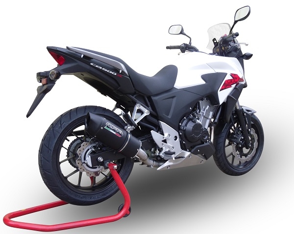 Pot echappement compatible avec Honda Cb 400 X 2013-2015, Furore Nero, Échappement légal, homologué,silencieux avec db killer amovible et tuyau de liaison spécifique 