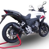 Pot echappement compatible avec Honda Cb 400 X 2013-2015, Furore Nero, Échappement légal, homologué,silencieux avec db killer amovible et tuyau de liaison spécifique 