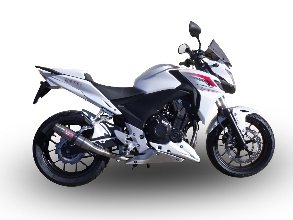 Pot echappement compatible avec Honda Cb 400 F 2013-2015, Deeptone Inox, Échappement légal, homologué,silencieux avec db killer amovible et tuyau de liaison spécifique 