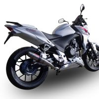 Pot echappement compatible avec Honda Cb 400 F 2013-2015, Deeptone Inox, Échappement légal, homologué,silencieux avec db killer amovible et tuyau de liaison spécifique 