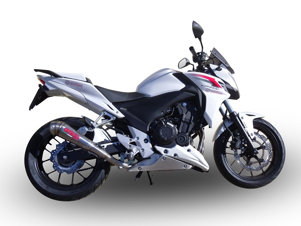 Pot echappement compatible avec Honda Cb 500 F 2013-2015, Powercone Evo, Échappement légal, homologué,silencieux avec db killer amovible et tuyau de liaison spécifique 