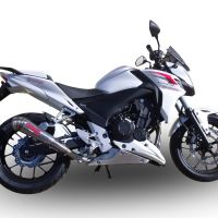 Pot echappement compatible avec Honda Cb 500 F 2013-2015, Powercone Evo, Échappement légal, homologué,silencieux avec db killer amovible et tuyau de liaison spécifique 