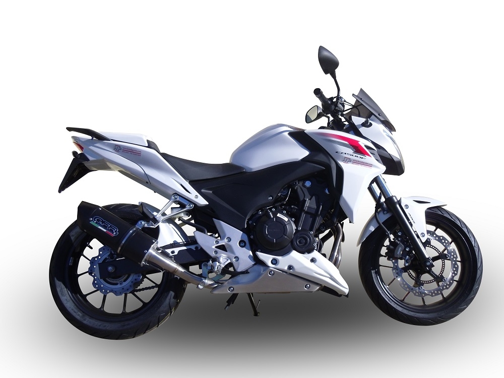 Pot echappement compatible avec Honda Cb 400 F 2013-2015, Furore Nero, Échappement légal, homologué,silencieux avec db killer amovible et tuyau de liaison spécifique 