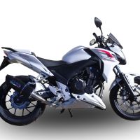 Pot echappement compatible avec Honda Cb 400 F 2013-2015, Furore Nero, Échappement légal, homologué,silencieux avec db killer amovible et tuyau de liaison spécifique 