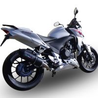 Pot echappement compatible avec Honda Cb 400 F 2013-2015, Furore Nero, Échappement légal, homologué,silencieux avec db killer amovible et tuyau de liaison spécifique 