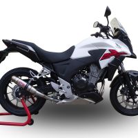 Pot echappement compatible avec Honda Cb 400 X 2019-2025, Deeptone Inox, Échappement légal, homologué,silencieux avec db killer amovible et tuyau de liaison spécifique 