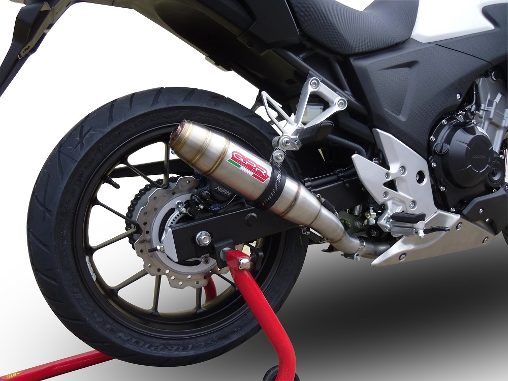 Pot echappement compatible avec Honda Cb 400 X 2019-2025, Deeptone Inox, Échappement légal, homologué,silencieux avec db killer amovible et tuyau de liaison spécifique 