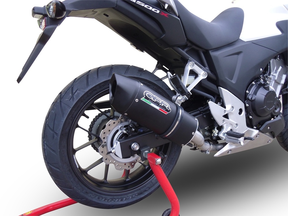 Pot echappement compatible avec Honda Cb 400 X 2019-2025, Furore Evo4 Nero, Échappement légal, homologué,silencieux avec db killer amovible et tuyau de liaison spécifique 