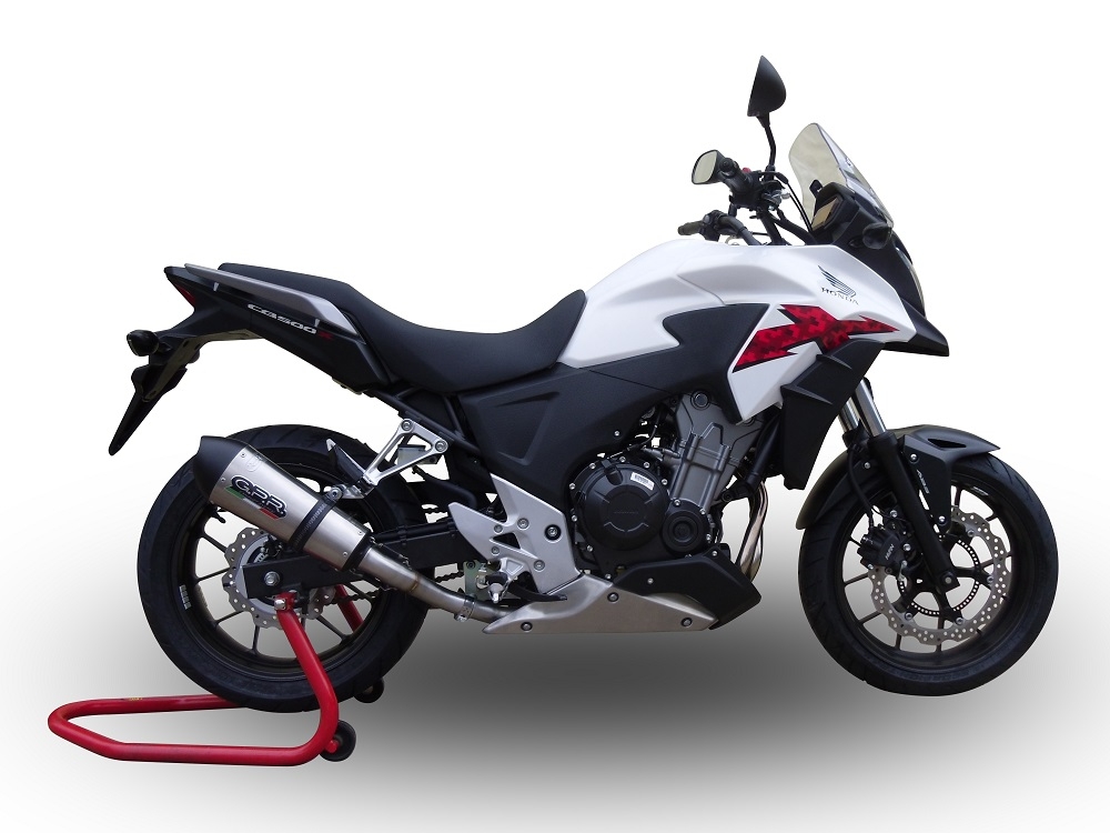 Pot echappement compatible avec Honda Cb 500 X 2016-2018, GP Evo4 Titanium, Échappement légal, homologué,silencieux avec db killer amovible et tuyau de liaison spécifique 