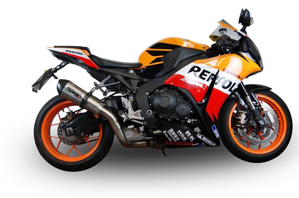 Pot echappement compatible avec Honda Cbr 1000 Rr 2014-2016, M3 Black Titanium, Pot échappement racing, avec les tuyaux de liaison, article sans homologation 